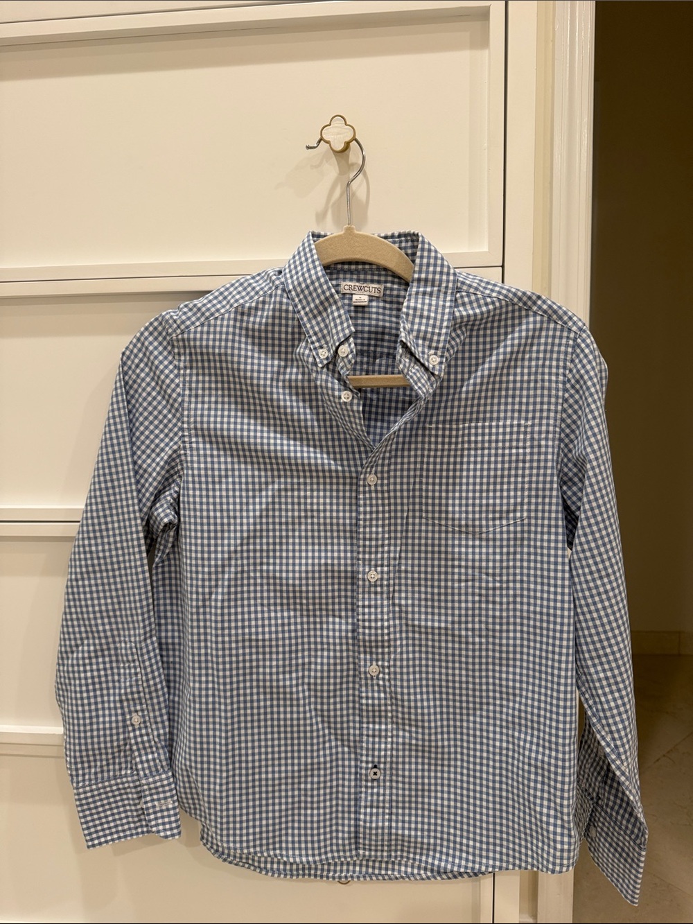 Young Men’s Crewcuts Blue Gingham Button-Down Shirt